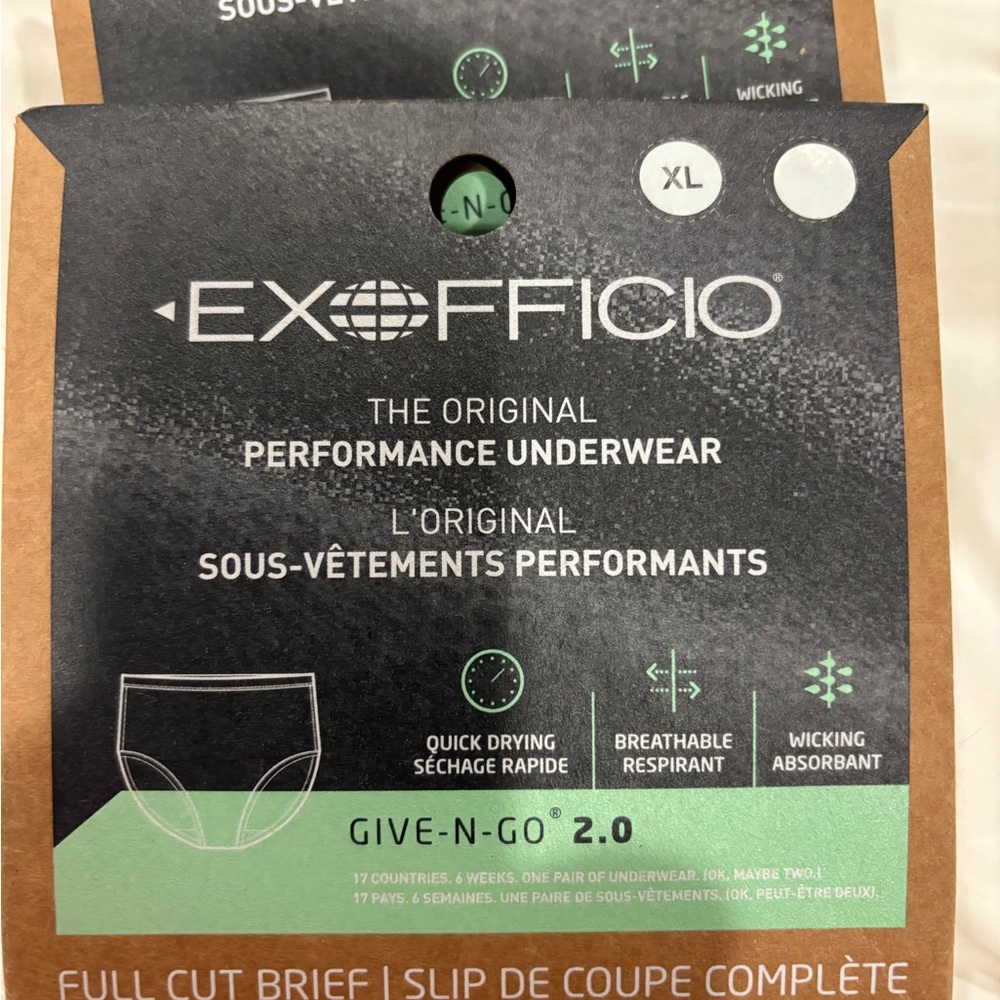 Exofficio Give-N-Go 2.0 Full Cut Brief in white 10 pair
